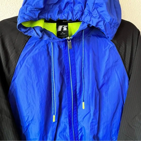 Russell Black And Blue Vented Windbreaker Size Medium - Picture 3 of 7